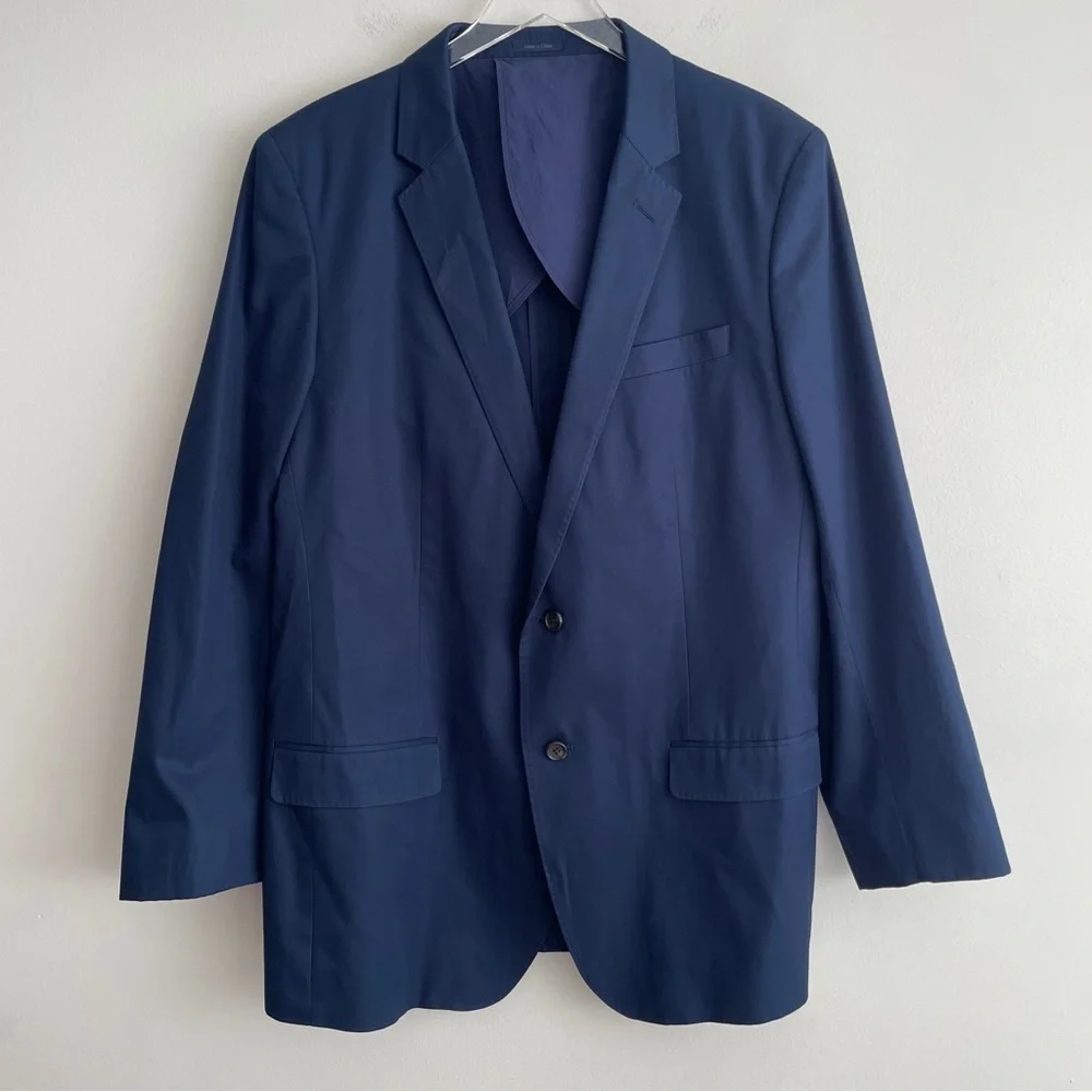 Bonobos navy blue blazer 44L Preppy Double Button Dressy Work Office Suit Jacket